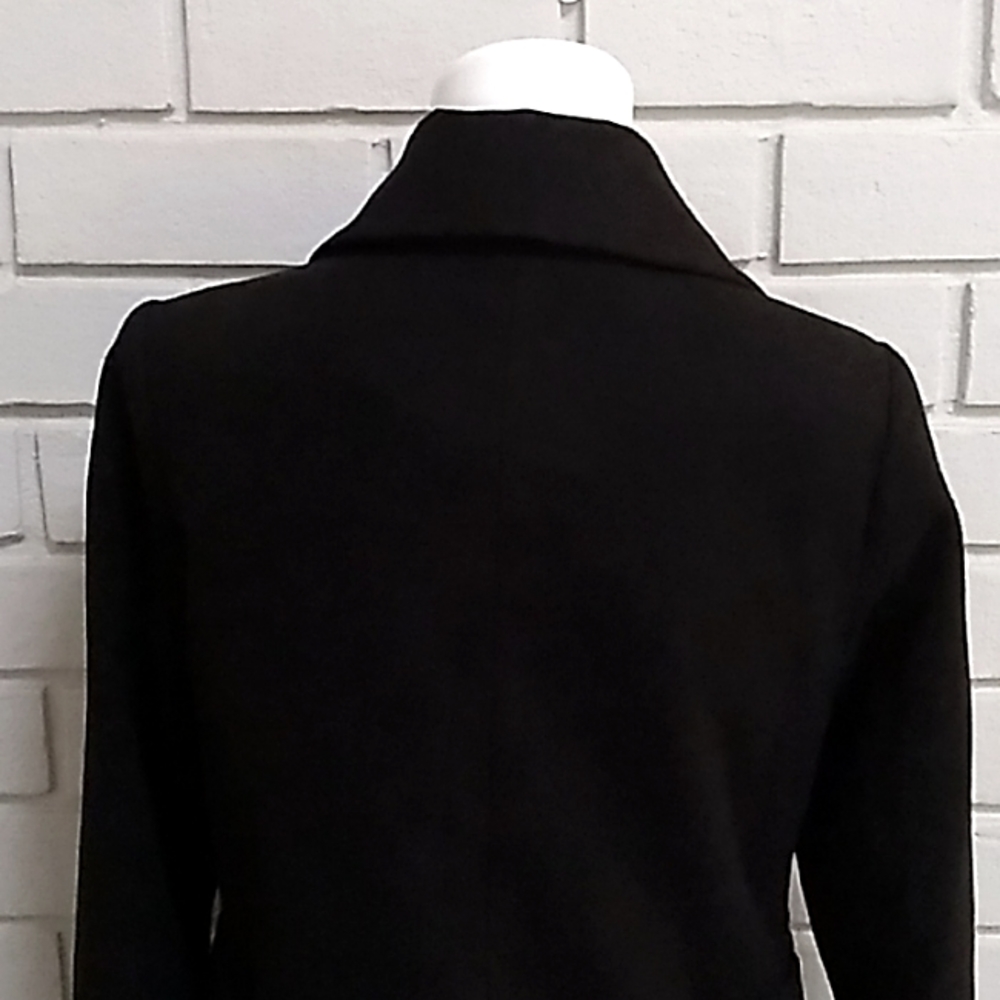 Maralyn & Me Black Lined Zip Detail Double Breasted Coat. Size Small - Picture 7 of 11